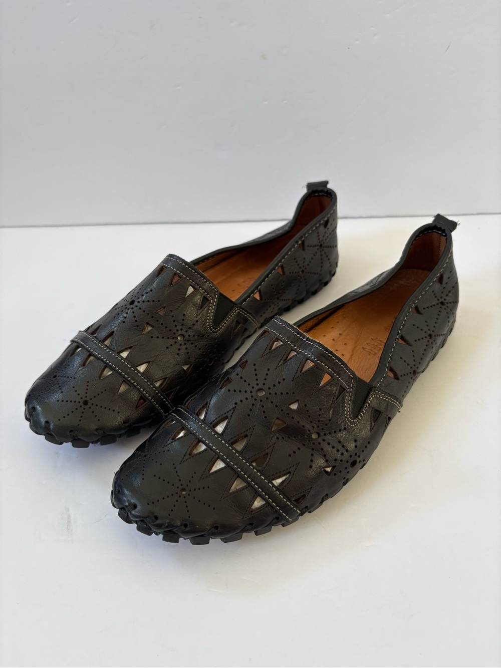 Spring Step Fusaro Black Comfortable Shoes Lofers Flats Leather‎ 39 8.5 Slip On